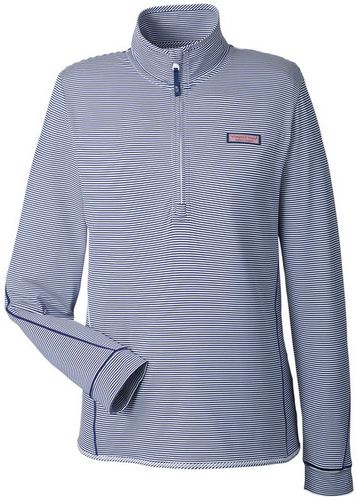 Vineyard Vines Ladies' Microstripe Sankaty Half-Zip Pullover image thumbnail