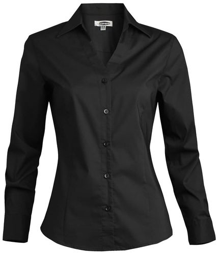 Ladies’ Stretch Broadcloth Blouse - V-Neck image thumbnail