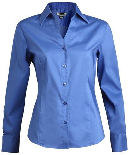 Ladies’ Stretch Broadcloth Blouse - V-Neck image thumbnail