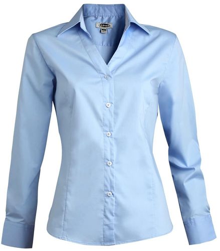 Ladies’ Stretch Broadcloth Blouse - V-Neck image thumbnail