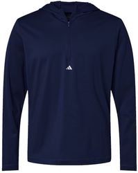 Image of Adidas - Lightweight Performance Quarter-Zip Hooded Pullover