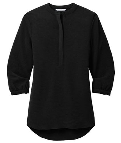 Port Authority® Ladies 3/4-Sleeve Textured Crepe Tunic image thumbnail