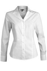 Image of Ladies’ Stretch Broadcloth Blouse - V-Neck