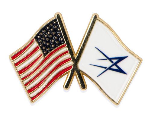 Lockheed Martin Flag and American Flag Lapel Pin image thumbnail