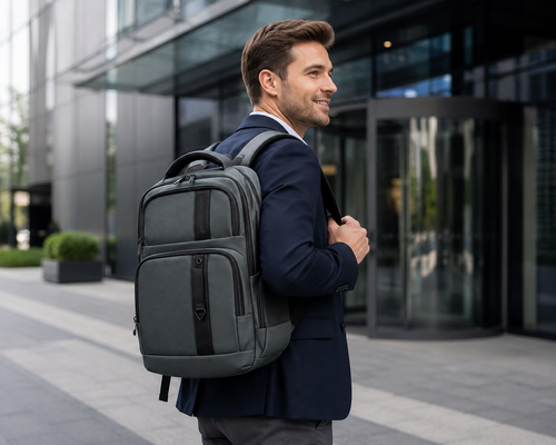 Executive backpack - Grey with Lockheed Martin logo image thumbnail