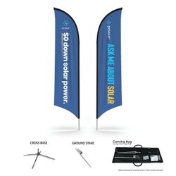 Image of Powur 14ft Feathered Angle Flag Combo w/Ground Stakes