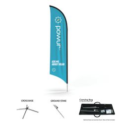 Image of Powur Ask Me Light 14ft Feathered Angle Flag w/Ground Stake