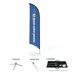 Image of Powur Zero 14ft Feathered Angle Flag w/Ground Stake