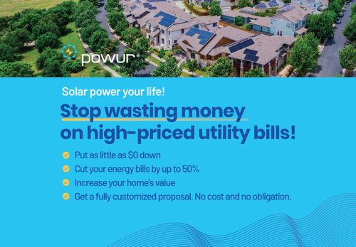 Powur 10x10 Lt Blue Stop Wasting Back Wall  image thumbnail