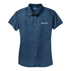 Image of Port & Company - Ladies Short Sleeve Value Denim Shirt