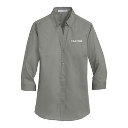 Image of Port Authority Ladies 3/4-Sleeve SuperPro Twill Shirt