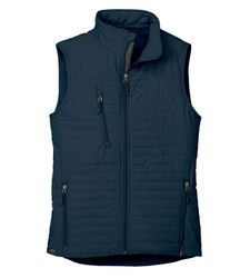 Image of Eco Thermolite Quilted Vest - Women's Navy  (Customized)