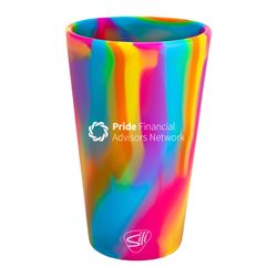 Image of Silicone Pint Glass - 16oz (Pride Financial Logo)