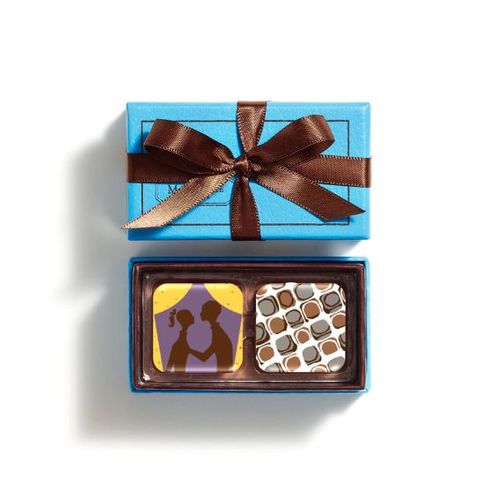Mariebelle Chocolate Ganache Blue Party Favor Box image thumbnail