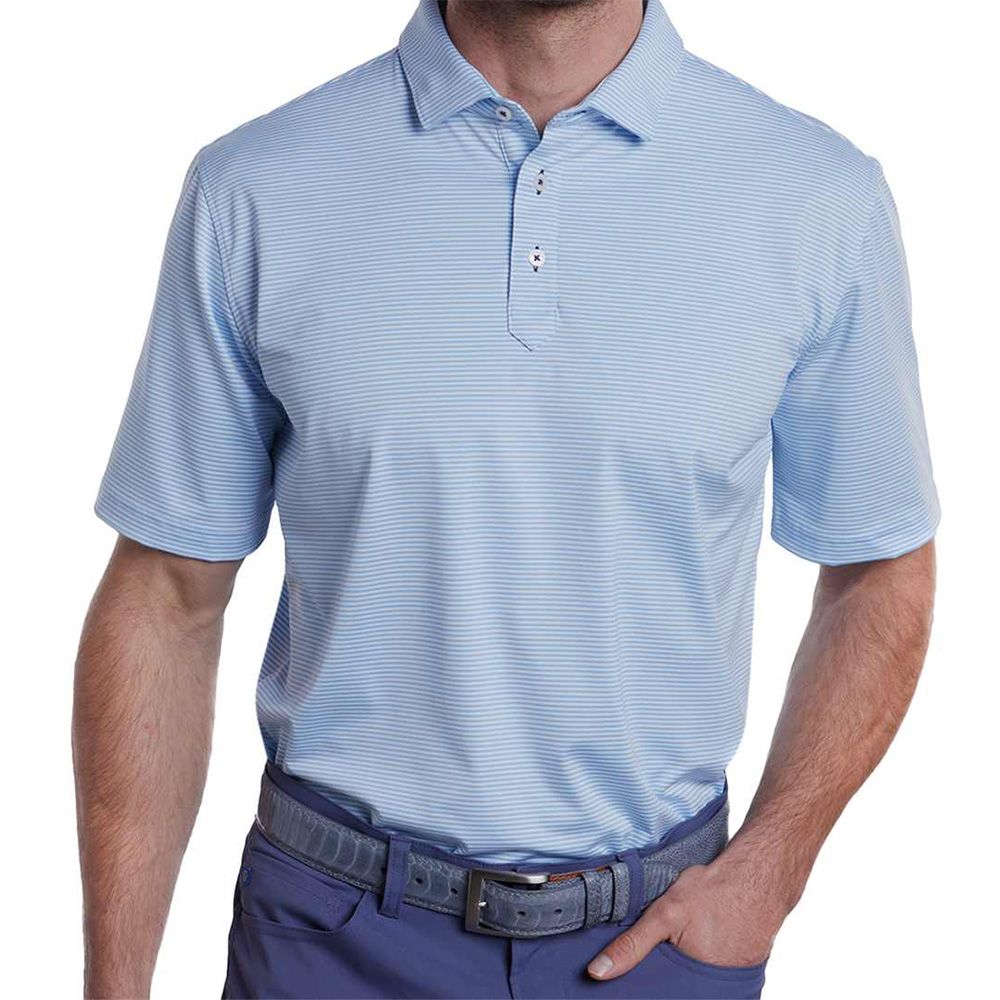 STITCH Atlantic Stripe Polo - Men's Bluebell (Customized) primary image