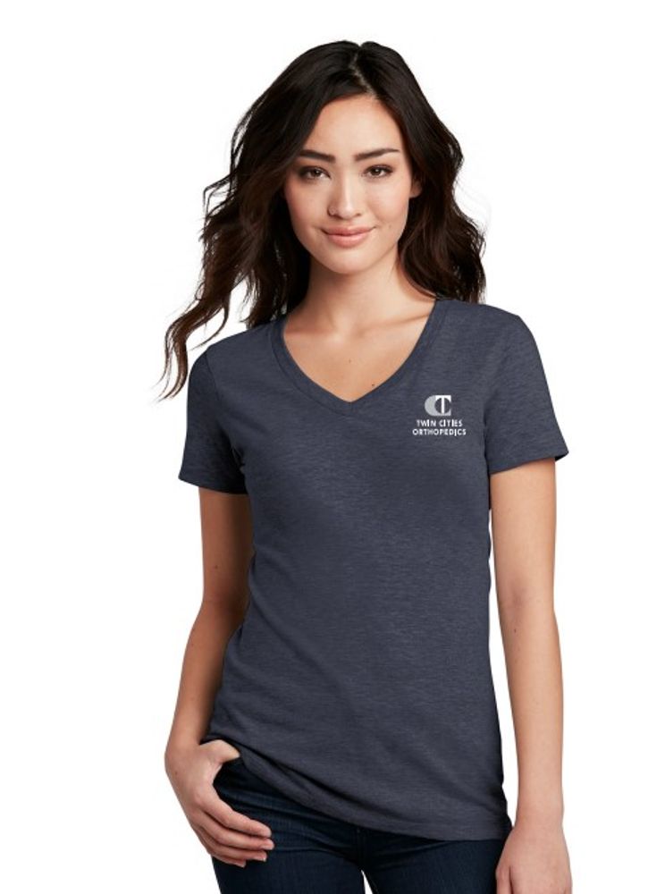 District Women's Perfect Blend Navy V-Neck Tee primary image