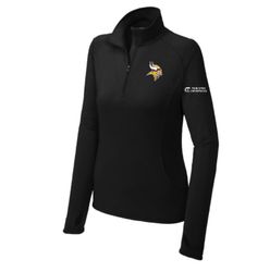 Image of Ladies Vikings Black 1/4 Zip Pullover
