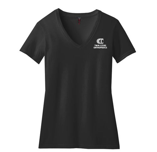 District Women's Perfect Blend Black V-Neck Tee image thumbnail