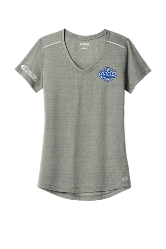 Saints OGIO Ladies Peak V-Neck Tee image thumbnail