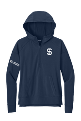 Image of Saints Sport-Tek Ladies Sport-Wick 1/2-Zip Hoodie