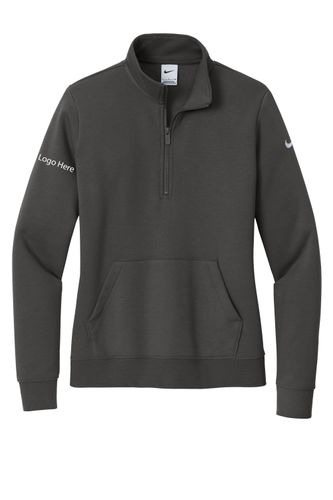 Nike Ladies Club Fleece Sleeve Swoosh 1/2-Zip image thumbnail