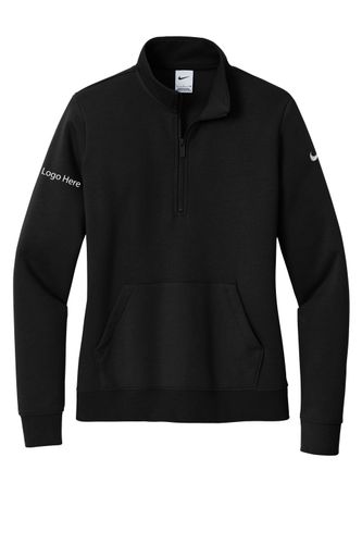 Nike Ladies Club Fleece Sleeve Swoosh 1/2-Zip image thumbnail