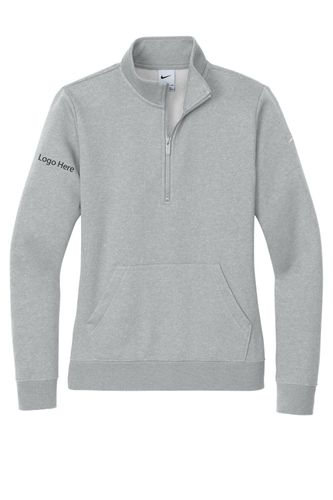 Nike Ladies Club Fleece Sleeve Swoosh 1/2-Zip image thumbnail