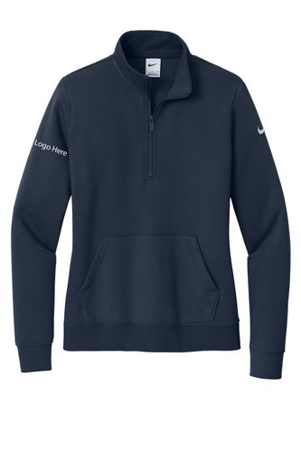 Nike Ladies Club Fleece Sleeve Swoosh 1/2-Zip image thumbnail
