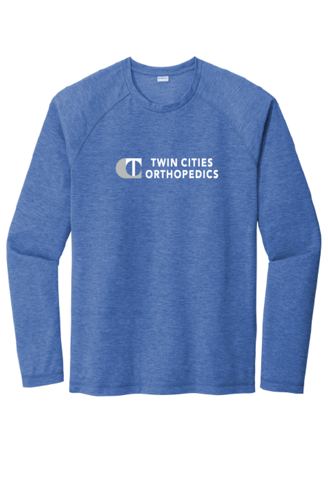 Unisex Long Sleeve Tri-Blend Wicking Raglan Tee  - Royal Heather primary image