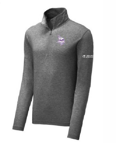 Vikings Men's Tri Blend 1/4 Zip Pullover - Dark Grey Heather image thumbnail