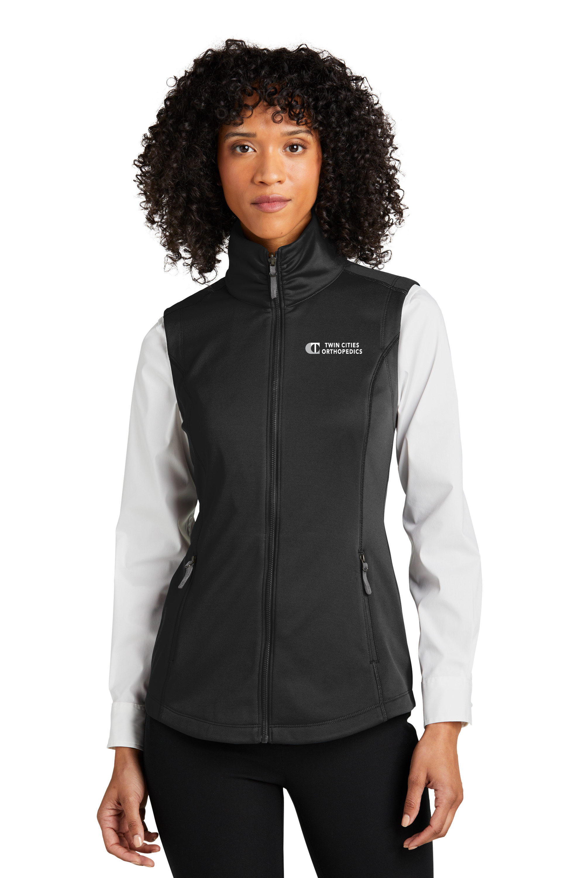 Image of Port Authority Ladies Collective Smooth Fleece Black Vest