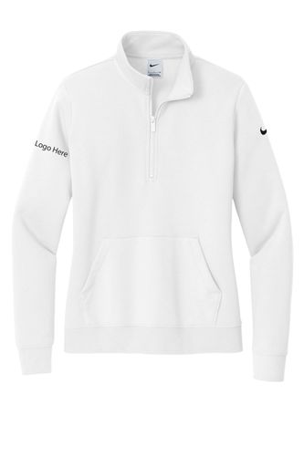 Nike Ladies Club Fleece Sleeve Swoosh 1/2-Zip image thumbnail