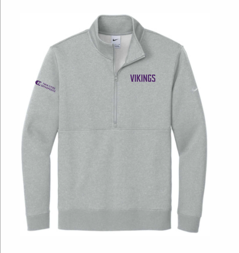 Vikings Nike Club Fleece Sleeve Swoosh 1/2-Zip image thumbnail