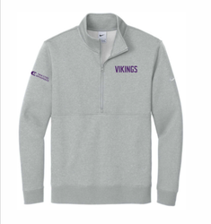 Image of Vikings Nike Club Fleece Sleeve Swoosh 1/2-Zip
