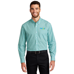 Image of Port Authority® Long Sleeve Gingham Easy Care Shirt 