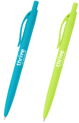 Rubberized Blue/Green Click Pen (Pack of 20) image thumbnail