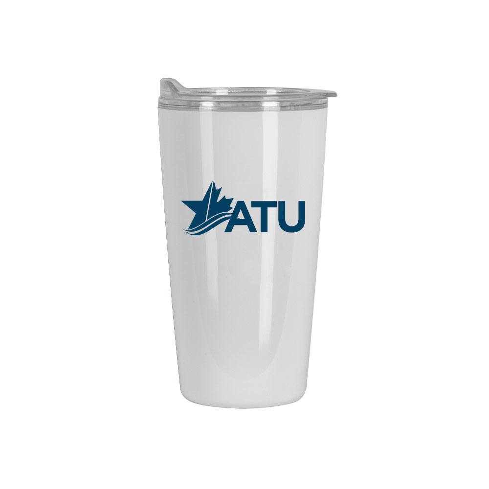 Image of White 16oz Double Wall Tumbler – ATU Logo