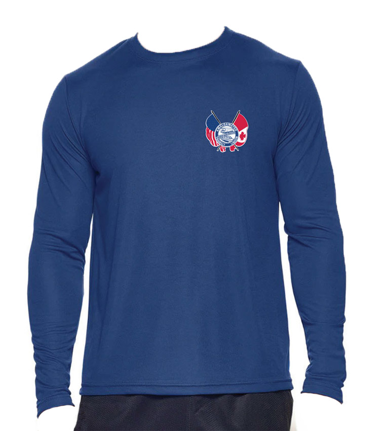 Image of Navy DriMax™ Crewneck Long Sleeve Tee - Traditional Seal