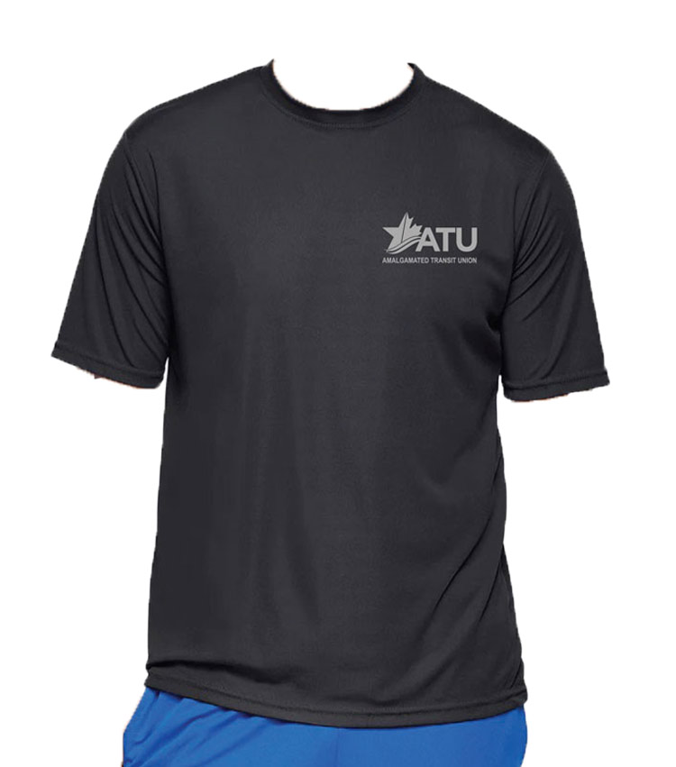 Image of Black DriMax™ Crewneck Short Sleeve Tee - ATU Logo