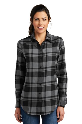 Port Authority® Ladies Plaid Flannel Tunic image thumbnail
