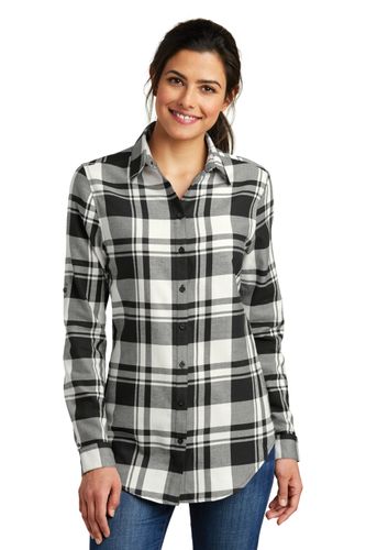 Port Authority® Ladies Plaid Flannel Tunic image thumbnail