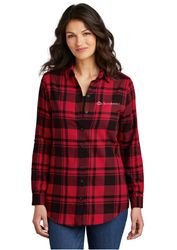 Image of Port Authority® Ladies Plaid Flannel Tunic