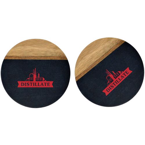 Nightfall 2 Pc. Slate & Acacia Wood Coaster Set image thumbnail