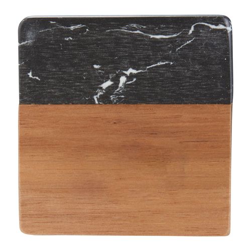Black Marble and Wood Coaster Set image thumbnail