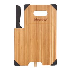 Image of Bamboo Cutting Board with Knife