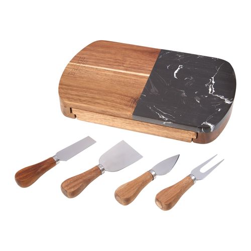Black Marble Cheese Board Set with Knives image thumbnail