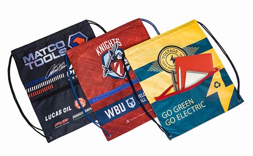 Recycled Zippered Drawstring Bags image thumbnail