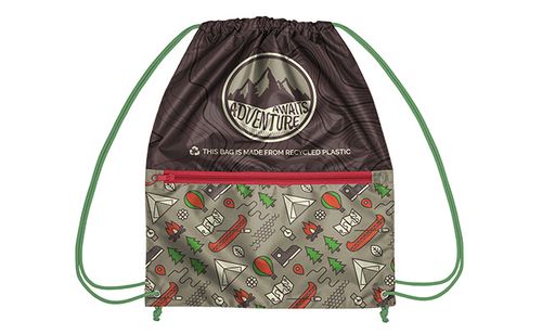 Recycled Zippered Drawstring Bags image thumbnail