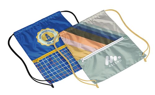 Recycled Zippered Drawstring Bags image thumbnail
