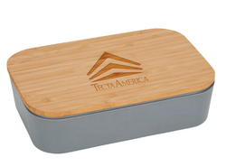 Image of Bamboo Fiber Lunch Box with Cutting Board Lid